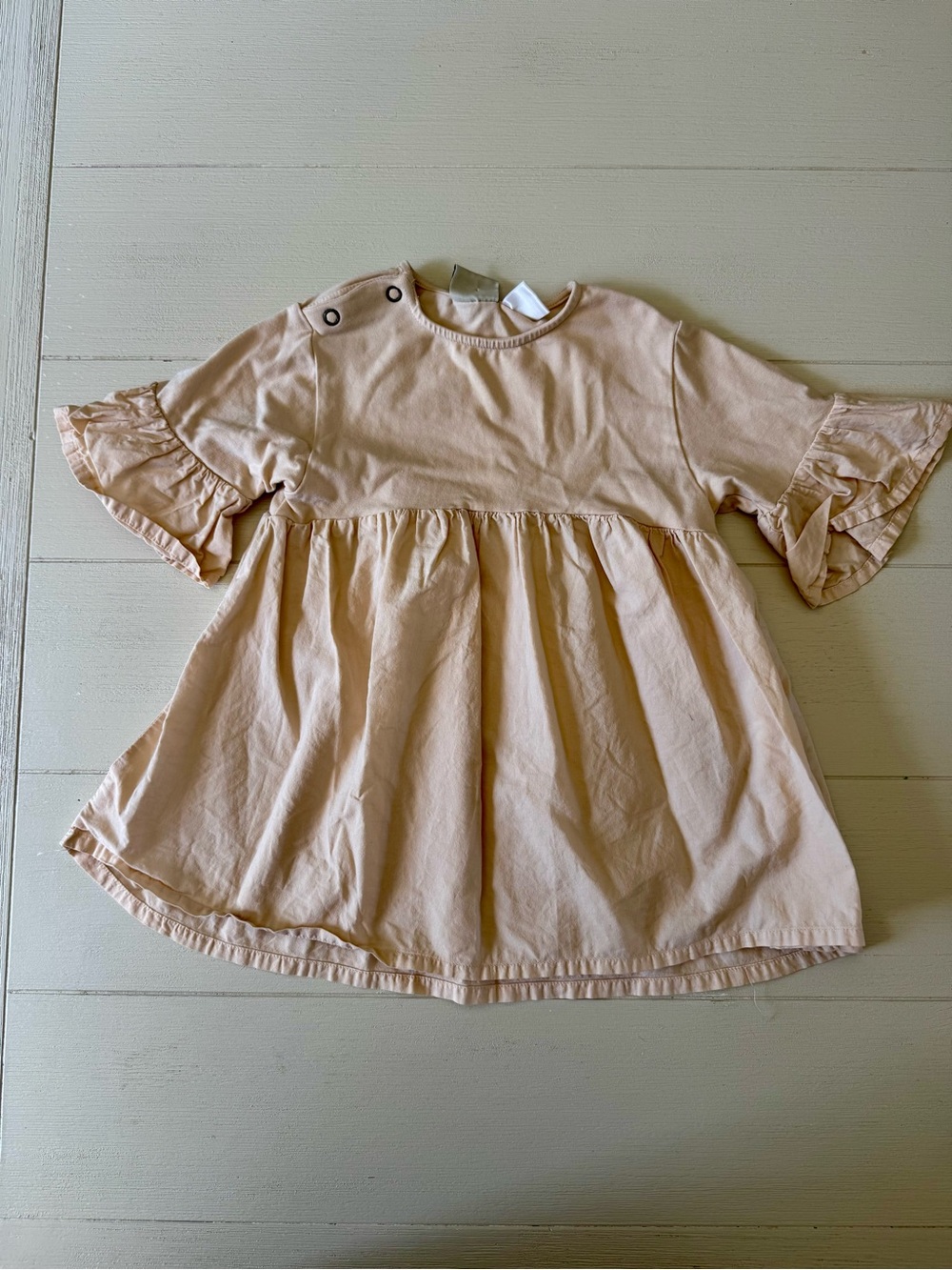 Zara Baby Girls 9–12M Flutter Sleeve Dress